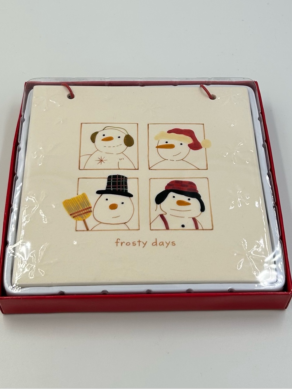 Hallmark Frosty Days Ceramic Wall Plaque Snowman Holiday Decor New in Box